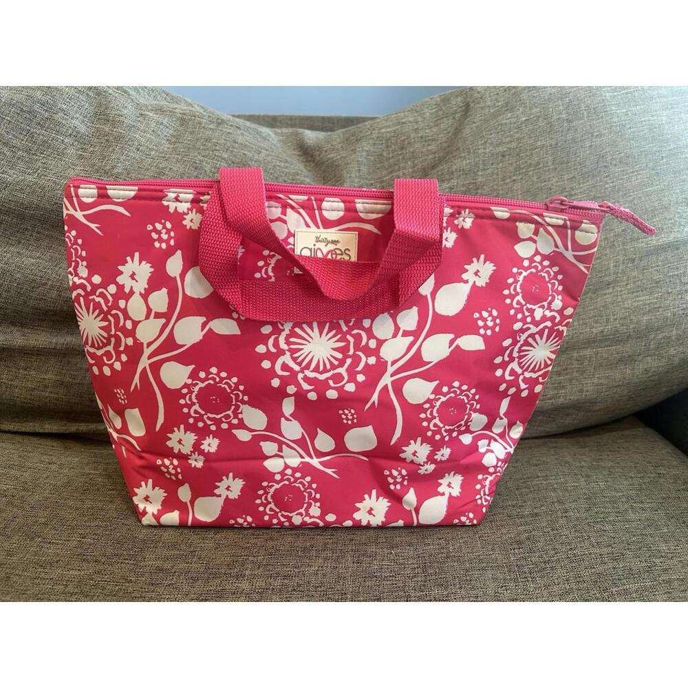 Thirty One U R U Thermal Tote Pink White Floral